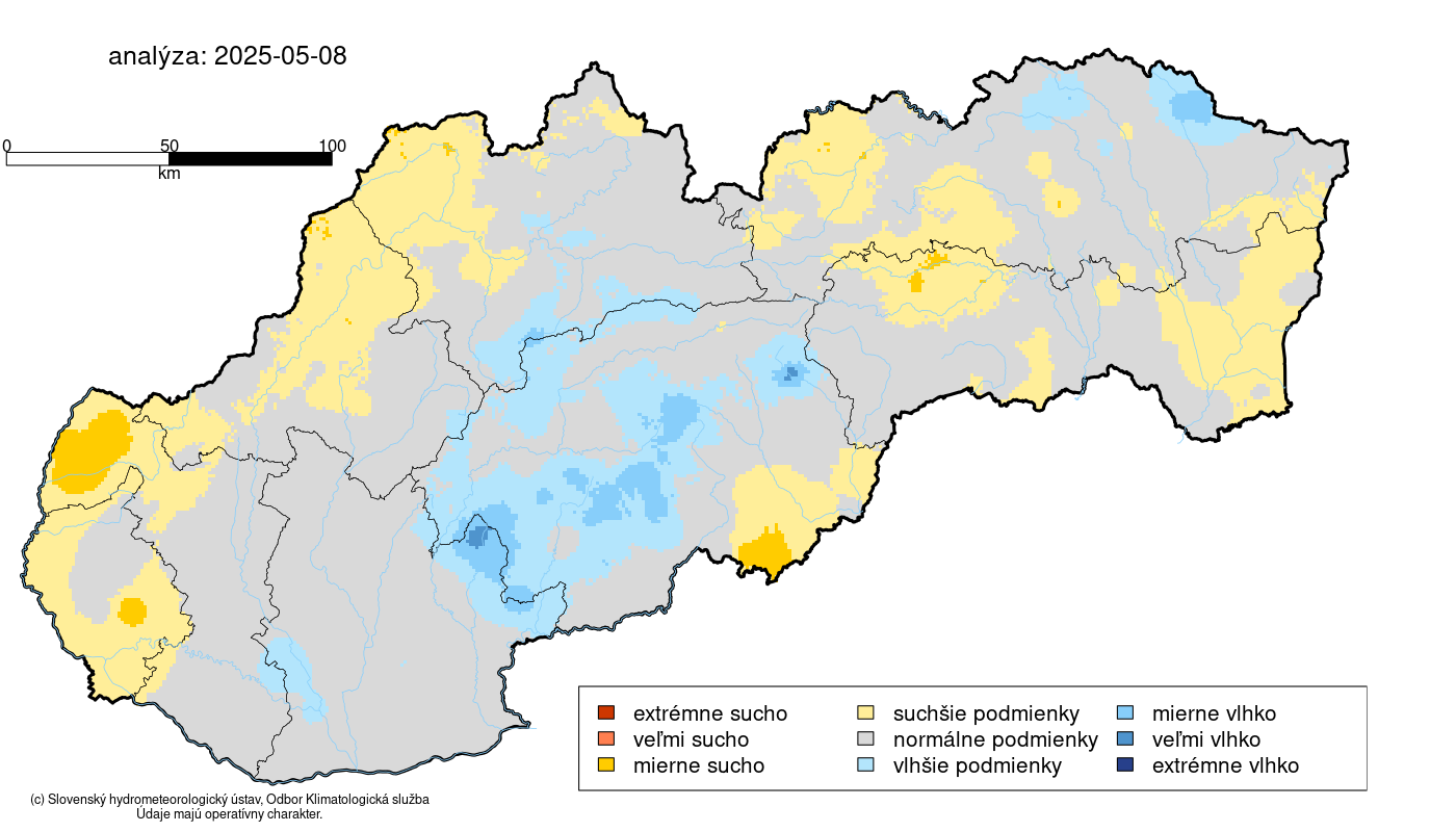 Monitoring meteorologického sucha v novom mapovom šate