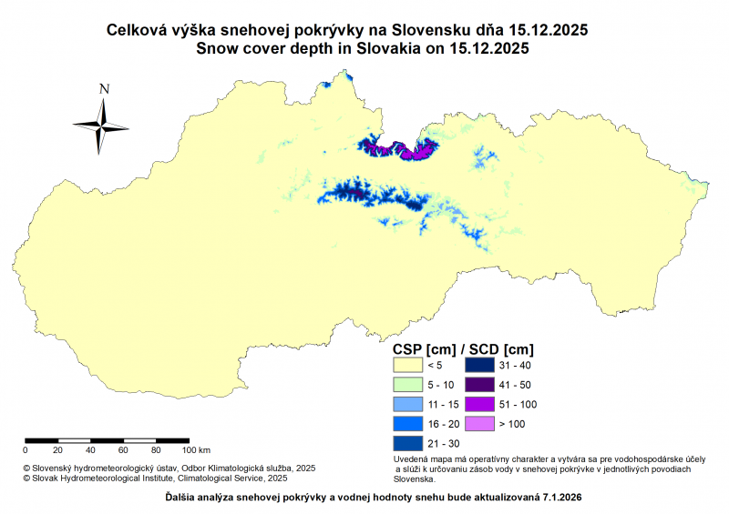 Obrázok k produktu: Výška snehovej pokrývky na Slovensku