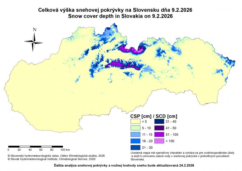 Obrázok k produktu: Výška snehovej pokrývky na Slovensku